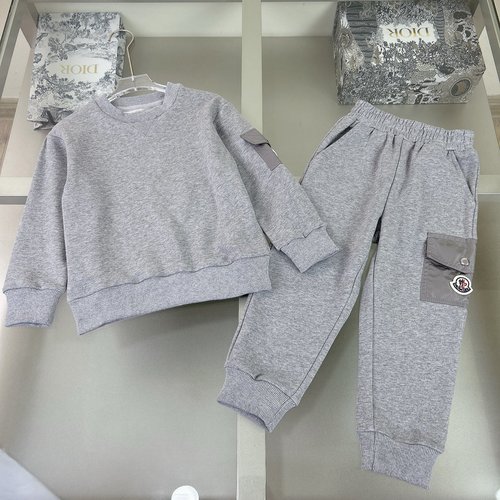 Moncler Kids Unisex Set Embroidery Logo Premium Cotton Terry 