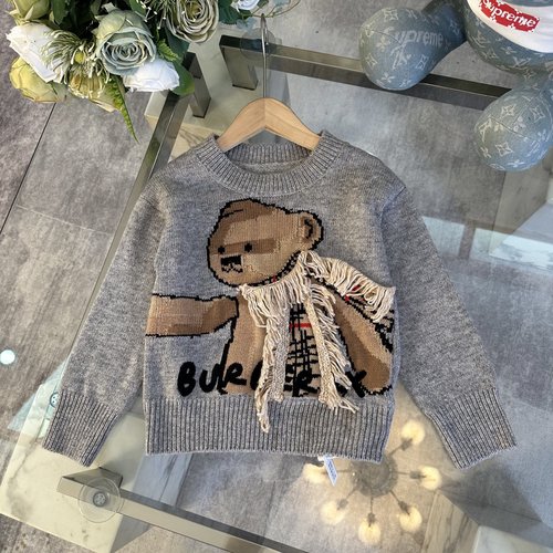 Burberry Kids Unisex Bear Crewneck Wool Blend Sweater
