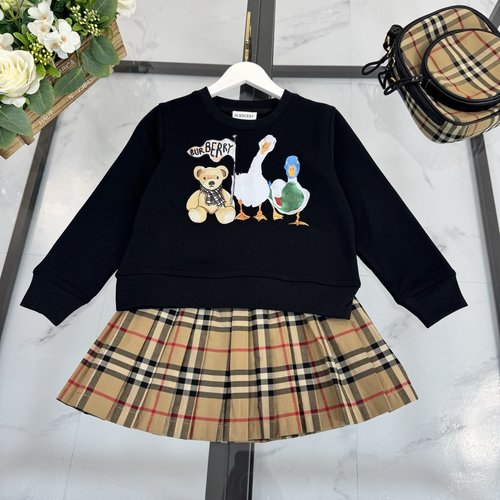 Burberry Girls Premium Cotton Skirt Set - Comfortable & Stylish 