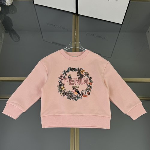 Fendi Premium Kids Cotton Terry Sweatshirt Retro Graffiti 