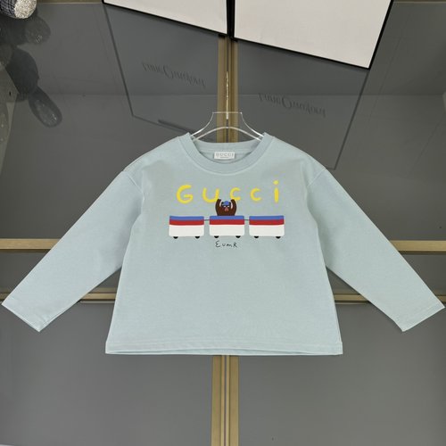 Gucci Kids Long-Sleeve T-Shirt with Graffiti Print, Cotton 