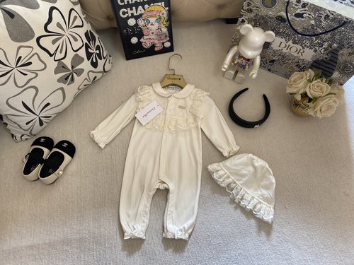 Dior Premium Baby Girls Cotton Romper Set 