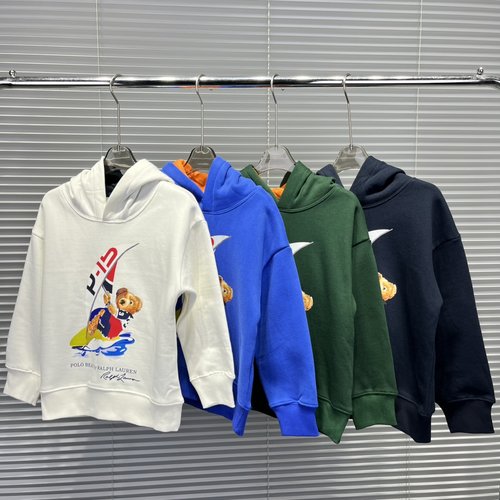 Polo Ralph Lauren Teddy Bear Fleece Lined Cotton Kids Sweatshirt (Boys Girls)