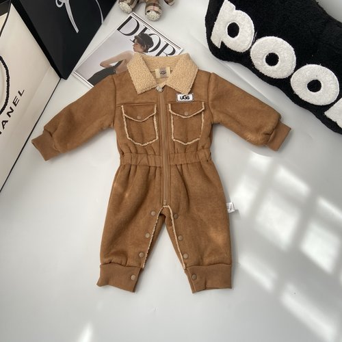 Gucci Infant High-End Collared Fleece Romper 