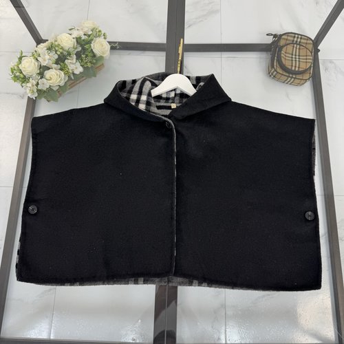 Burberry Girls Double-sided Check Cashmere Cape