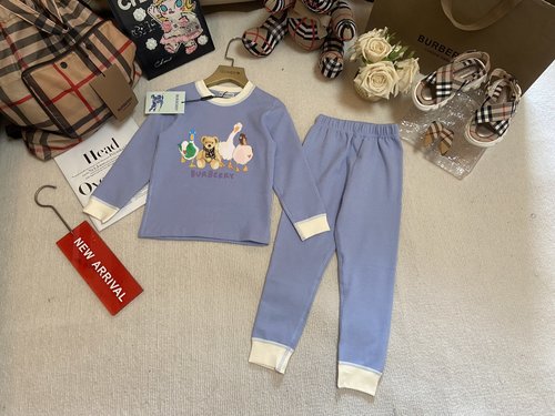 Burberry Kids Cartoon Print Thermal Cotton Spandex Set