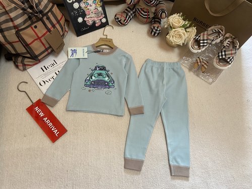 Burberry Kids Cartoon Print Warm Cotton Blend Set 