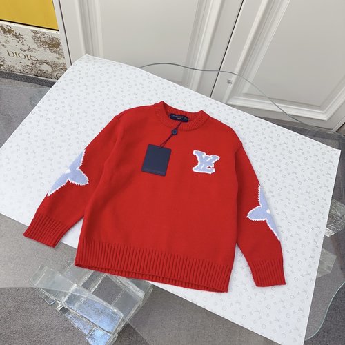 LV Kids Premium Cotton Knit Sweater with Logo Design