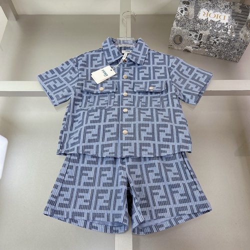 Fendi Unisex Kids Jacquard Denim Set