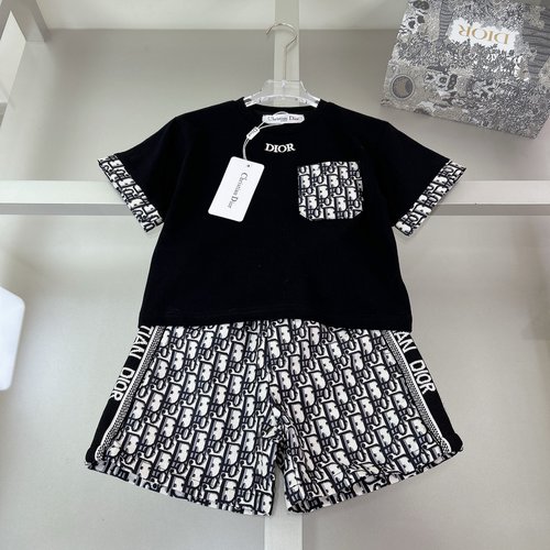 Dior Kids Cotton Set with Letter Print, Comfortable & Stylish