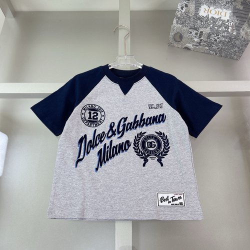 D & G Kids 3D Letter Print Cotton T-Shirts for Boys Girls