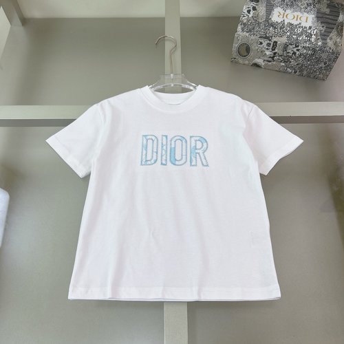 Dior Kids Comfortable Stylish Cotton T-Shirt with Embroidered Letters 