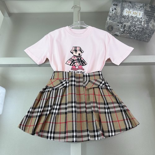 Burberry Girls Premium Cotton Dress Set, Comfortable & Stylish