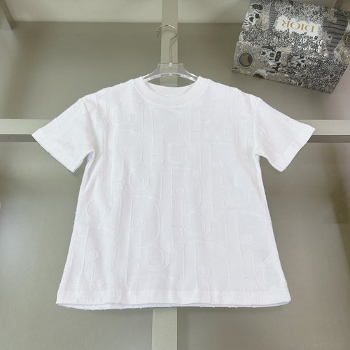 Dior Kids 3D Embossed Cotton T-Shirt Comfortable Stylish 