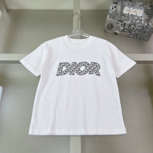 Dior Kids Premium Cotton T-Shirt with Applique Letters