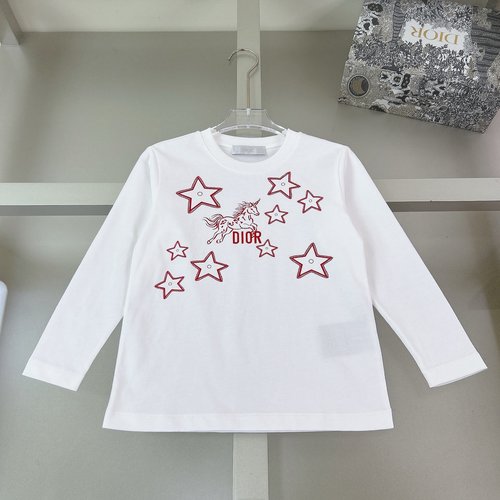 Dior Boys Girls Unicorn Star Long Sleeve T-Shirt
