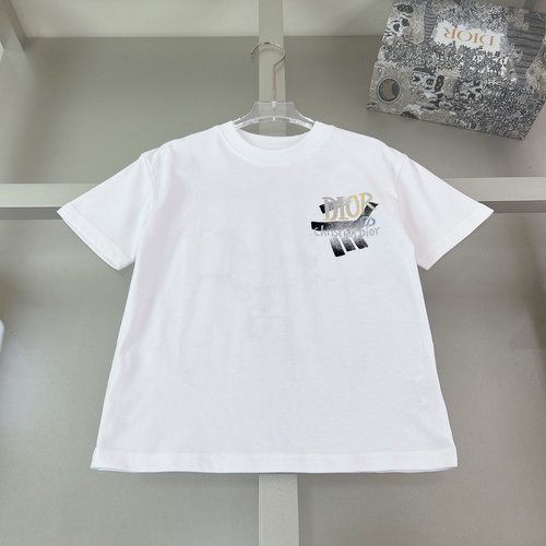 Dior Unisex Kids 3D Letter Print Cotton T-Shirt 