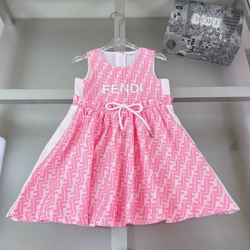 Fendi Girls Premium Dress, Breathable Comfortable Polyester 