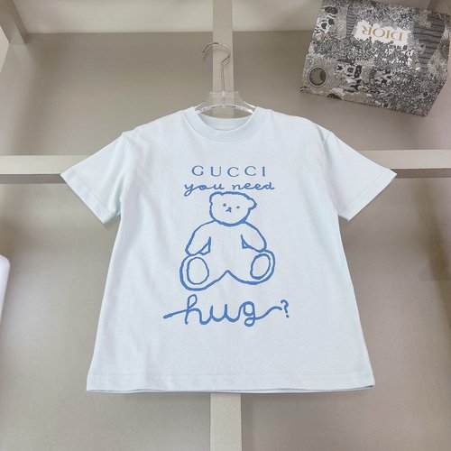 Gucci Kids T-Shirt Boys Girls 3D Foam Print Cotton Comfortable Stylish