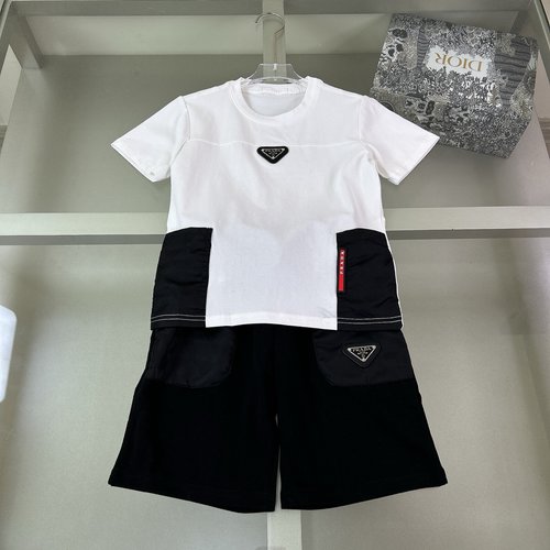 Prada High-end Unisex Kids Cotton Set 