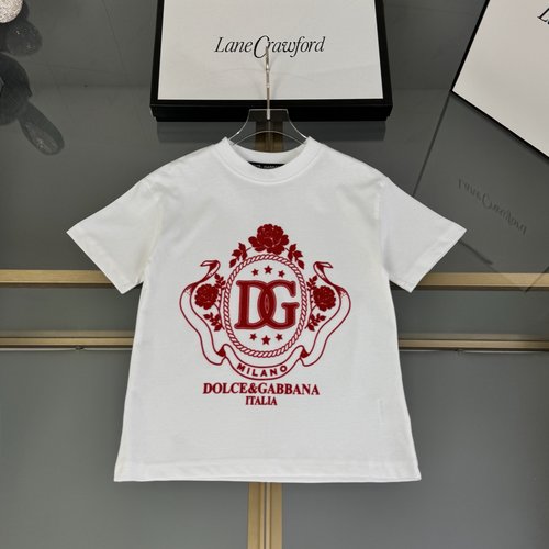 D & G Kids Premium Cotton T-Shirt with 3D Digital Print & Flocking