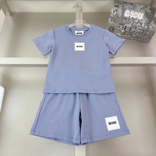 Boss Unisex Kids Cotton Set with Logo & Color Block