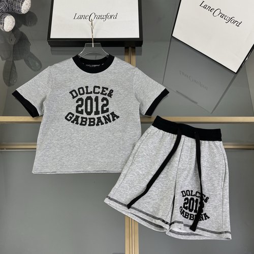 D & G Unisex Kids Designer Outfit Set, Cotton 3D Print
