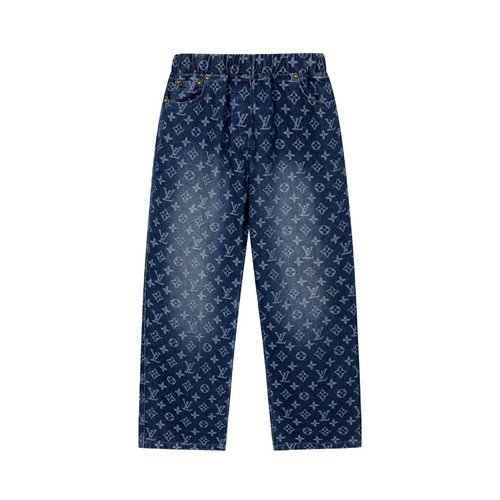 LV Kids Premium Monogrammed Cotton Slim Jeans