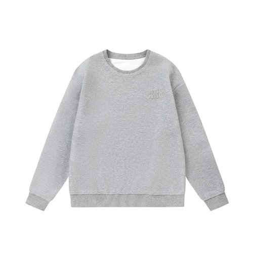 Miu Miu Girls Fleece-Lined Cotton Hoodie with Letter Embroidery