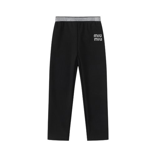 Miu Miu Girls Rhinestone Leggings, Yoga Fabric, Durable & Warm